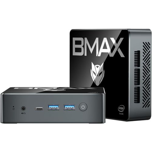 Bmax Mini Pc 16 Go Ddr4 512 Go Ssd Intel Alder Lake N100 W-11 Pro 3,4 Ghz 4 C?urs 4 Fils Extensible Ssd 4K 60 Hz Tipo-C(Fonction Complte) Hdmi*2/Usb*4/Wi-Fi 5/2.4 +5G/Bt4. 2