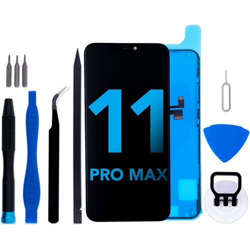 Bmtterqgwo-Kit Ecran Iphone 11 Pro Max 6.5 Pouces Lcd 3d Touch Avec Cadre Outils Reparation (Modeles A2218 A2161 A2220)