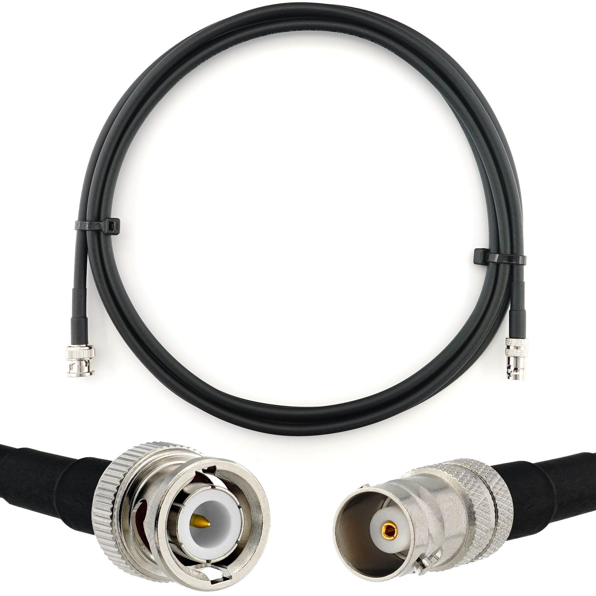 BNC mle vers BNC femelle 2m cble coaxial - cable d'extension HF240 (LMR 240 quivalent) etanche