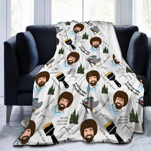 Bob Ross Happy Trees Couverture De Lit Ultra Douce En Micro-Polaire Chaude Et Lgre 80 X 60 Pouces