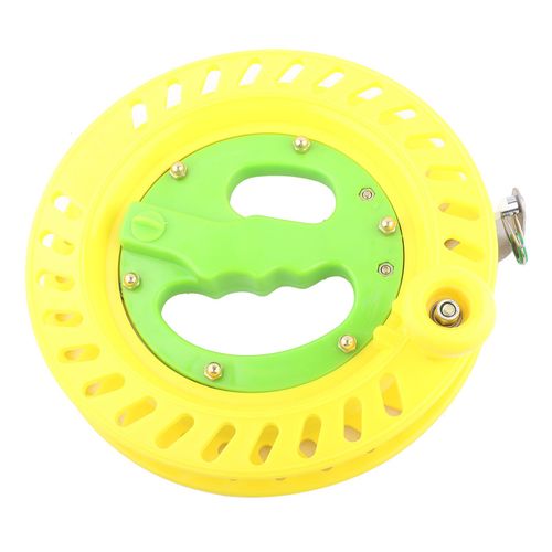 Bobine De Ligne De Cerf-Volant De Peche En Plastique Durable De 22 Cm, Support De Roue, Outil D'enroulement, Accessoire (Jaune)