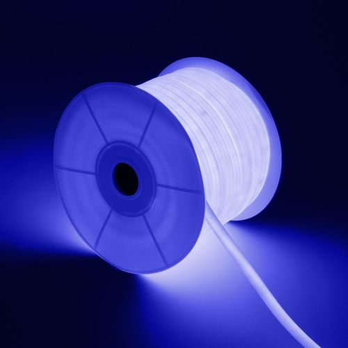 Bobine Non Led Flexible 360 Rond Dimmable 220v Ac 120led/M Ip67 Bleue 50 Mtres Sur Mesure Coupe Tous Les 100cm Bleu