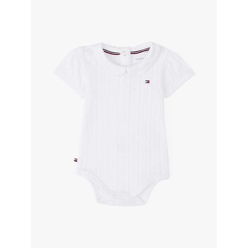 Body En Maille Pointelle  Manches Courtes Essential Pointelle Body Ss/White - 92 Cm