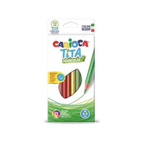 Bote 12 Crayons De Couleurs Tita Triangulaire Carioca 42786