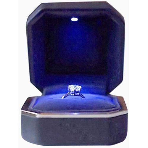 Bote  Bagues Avec Lumire Led, tui  Bague Octogonale De Luxe, Bote-Cadeau De Bijoux  Proposer, Prsentoir  Bijoux, Mariage, Fianailles (7,5 X 7,5 X 5 Cm)