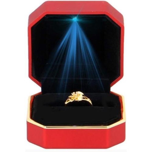 Bote  Bagues Avec Lumire Led, tui  Bague Octogonale De Luxe, Bote-Cadeau De Bijoux  Proposer, Prsentoir  Bijoux, Mariage, Fianailles (7,5 X 7,5 X 5 Cm)