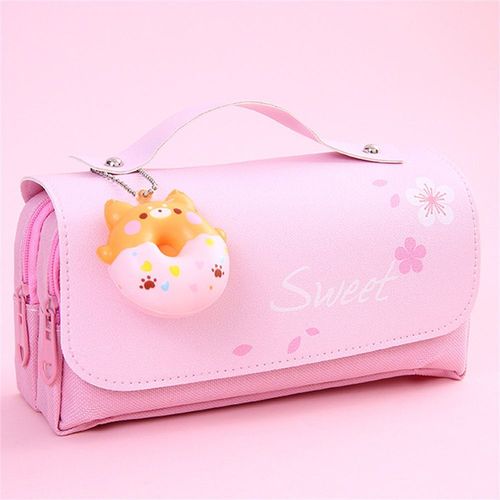 Bote  Crayons  Dcompression De Grande Capacit, Double Couche, tui  Crayons Portable, Kawaii, Chat Mignon, Pochette  Crayons, Papeterie
