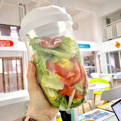 Bote  Djeuner De Cuisine Portable, Flocons D'avoine, Crales, Noix, Yaourt, Salade, Tasse, Ensemble De Conteneurs Avec Fourchette, Tasse  Sauce, Couvercle Bol  Bento