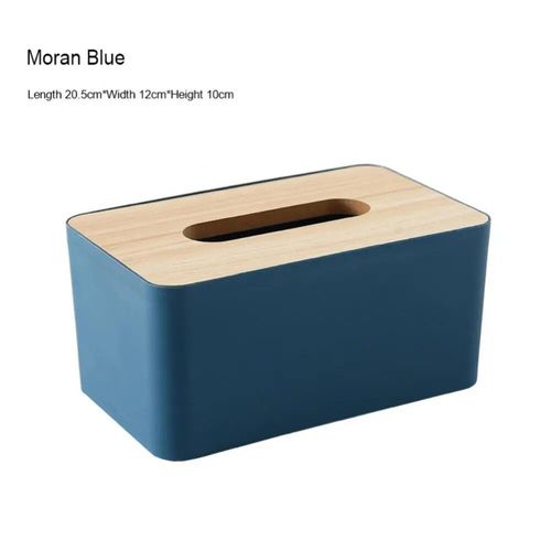 Bote  Mouchoirs Japonaise Avec Couvercle En Bois,Bote  Papier Toilette,Porte-Serviettes En Bois Massif,tui Simple,Distributeur De Papier Toilette Pour La Maison Et La Voiture - Type Blue