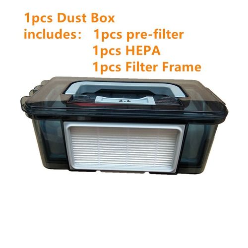 Bote  poussire avec filtre HEPA, cadre avec joints en caoutchouc, filet de pr-filtre pour aspirateur robot Proscenic 790T, accessoires de rechange, bac  poussire