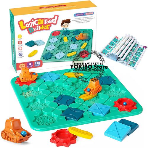 Bote De Constructeur De Route - Jeu De Socit Logique Pour Enfants, Blocs De Course En Marbre, Puzzle, Jouet De Piste De Voiture, Blocs De Rail De Voiture De Course, Construction Et Jeu De Rail
