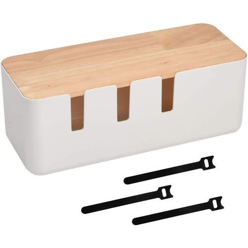 Bote De Gestion Des Cbles Cache Multiprise Electrique Boite Cache Cable Multiprise Pour Cordon Avec Couvercle En Bois En Fil Organiser Cblage Informatique,Fils Lches,Cacher Cbles,Blanc
