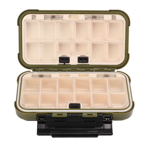 Boite De Peche A Levier, Verrouillage Lateral, Conception Coulissante, Inserts Mobiles, Accessoires De Rangement Pour Pecheurs, Petite Taille 16 X 9 X 5 Cm