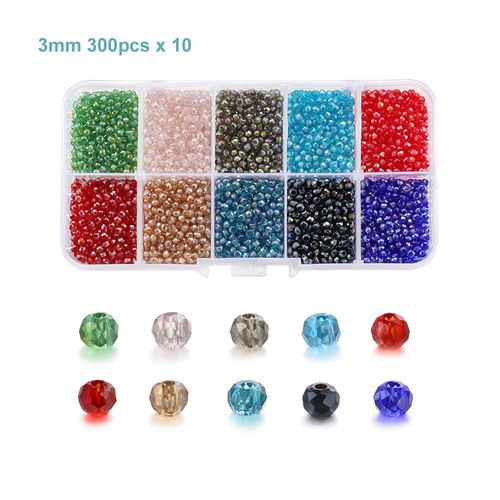 Bote De Perles Bicone En Verre  Facettes, Ensemble De Perles En Verre, Cristal Tchque, Autriche, Graine De Charme, Perles D'espacement Amples Pour La Fabrication De Bijoux, Bricolage