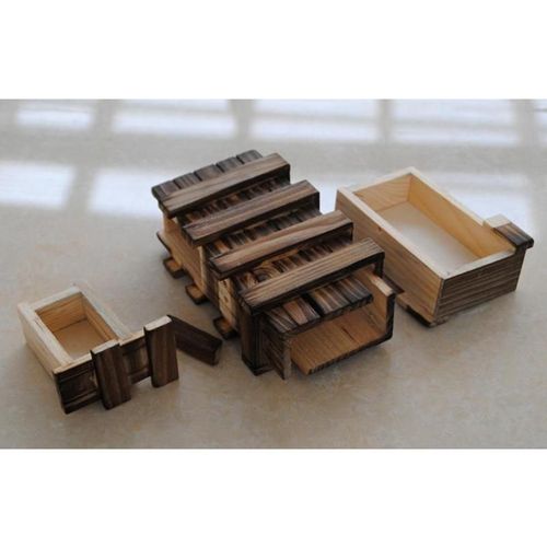 Bote De Puzzle Amusant En Bois Avec Tiroir Secret, Compartiment Discret, Casse-Tte, Jouet D'apprentissage De Resolution D'nigmes,