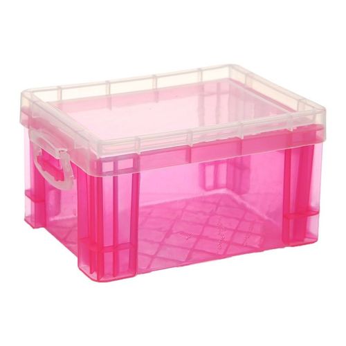 Bote De Rangement  Verrou Bleu Clair 12.3x8.6x6cm, Bote De Rangement Rectangulaire En Plastique Avec Poigne Pour Jouets Vtements Articles Divers