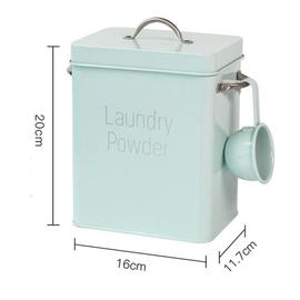 Boîte de rangement carrée pour poudre à lessive, pour le bain à la maison,  contenant de lavage de farine de riz et de Grains avec cuillère scellée,  étanche à l'humidité