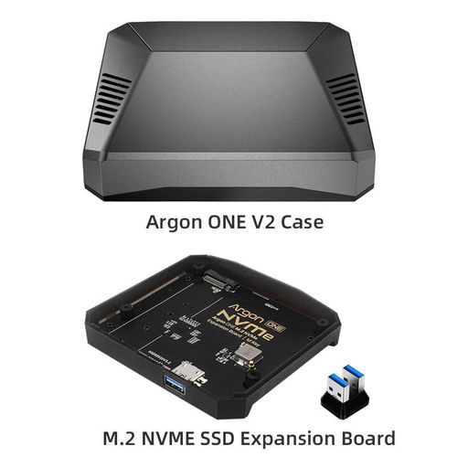 Botier Argon One V2 pour Raspberry Pi 4 modle B,coque mtallique en aluminium avec interrupteur d'alimentation,ventilateur de refroidissement,dissipateurs de chaleur - Type Case-NVME