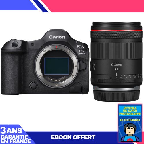 Boitier Canon EOS R5 Mark II + RF 35mm f/1.4 L VCM + Ebook 'Devenez Un Super Photographe'