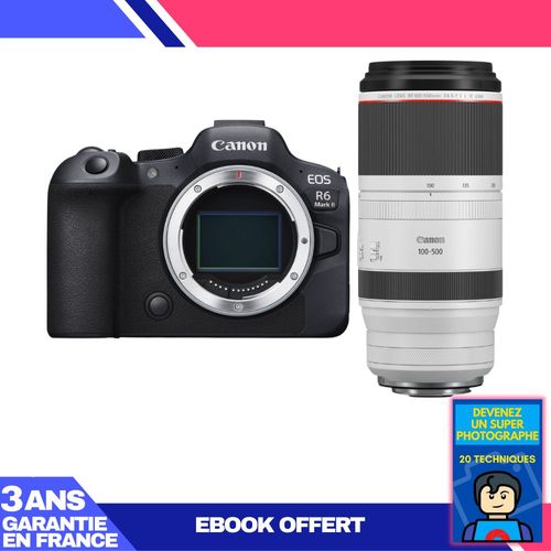 Boitier Canon EOS R6 Mark II + RF 100-500mm f/4.5-7.1 L IS USM + Ebook 'Devenez Un Super Photographe'