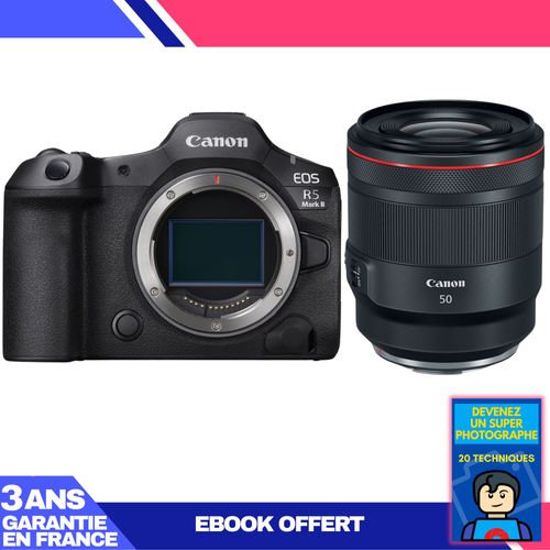 Boitier Canon R5 Mark II + 50mm f/1.2 L USM + Ebook 'Devenez Un Super Photographe'