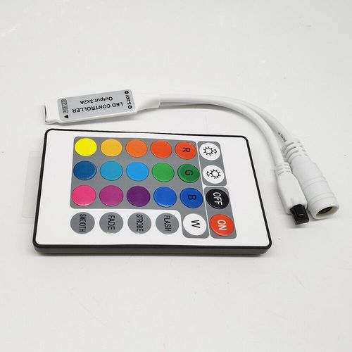Botier de contrle 1  2 Led,24 boutons,tlcommande,variateur IR,DC12V,pour bande lumineuse RGB 3528 5050 - Type 24key Mini Controlle #B