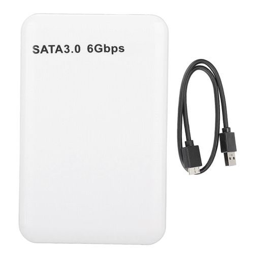 Botier de disque dur externe 2,5 pouces USB3.0 SATA3.0 Plug and Play Botier de disque dur Prise en charge dune capacit de 3 To avec indicateur LED pour Windows Blanc