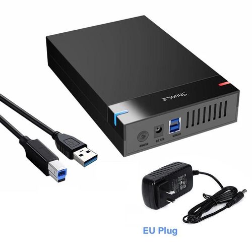 Botier de disque dur externe USB 3.0 vers SATA, 3.5 pouces, prise en charge du botier de disque dur de 10 to, adaptateur haute vitesse pour PC Lapop-EU Plug