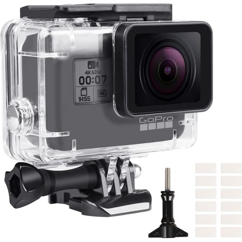 Botier Etanche pour GoPro Hero 5/6/7, Botier Plonge Etanche de 60 M avec Mont Thumbscrew et 12 Insert Anti-bue Accessoires Kit pour Gopro Hero 5/6/7 Camra d'action Noire.[G113]