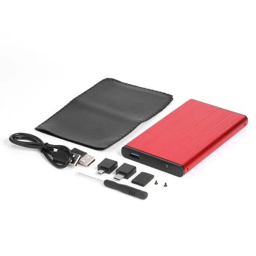 Botier pour disque dur 2.5 USB 2.0 SATA, adaptateur pour disque dur SSD, 2.5 pouces-C USB 3.0 Rouge