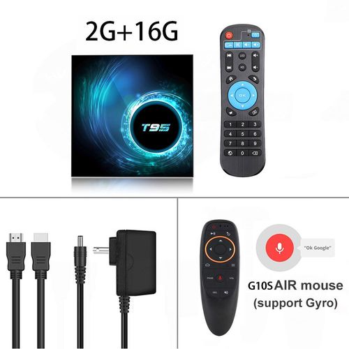 Botier Smart TV T95 Plus HD 6K,Android 14,Allwinner H616,4 Go/64 Go/2024 Go,dcodeur PK X96Max Plus/H96,lecteur multimdia avec WiFi pour touristes,128 - Type 2G 16G Voice Remot #A