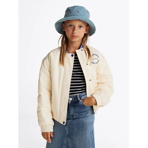 Bomber Universitaire En Satin Varsity Sateen Bomber/Cream - 164 Cm