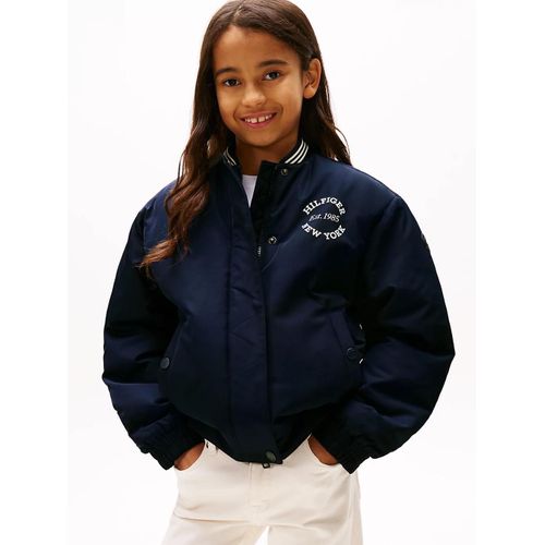 Bomber Universitaire En Satin Varsity Sateen Bomber/Dark Blue - 80 Cm