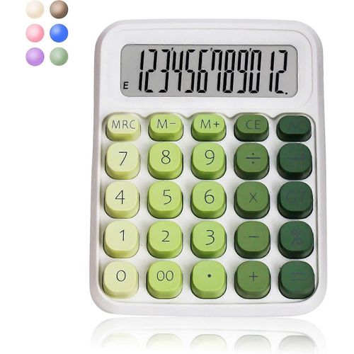 Bon Gradient Rose Interrupteur Mcanique Calculatrice, 12 Chiffres, Grand cran Lcd, Calculatrice Gros Boutons, Mignon Calculatrice, Calculatrices Calculatrice De Bureau, Aest