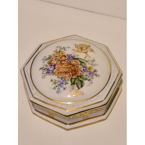 Bonbonnire Porcelaine De Limoges Rhausse Main Dcor Floral Signe Marc