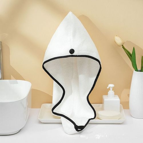 Bonnet De Douche Absorbant  Schage Rapide, Serviette De Cheveux, Noir Et Blanc, pais, Respirant, Sourire, Document D'abonns