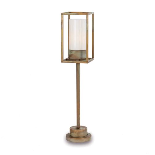 Borne Lumineuse Cubic 3370 Laiton Ancien/Opale