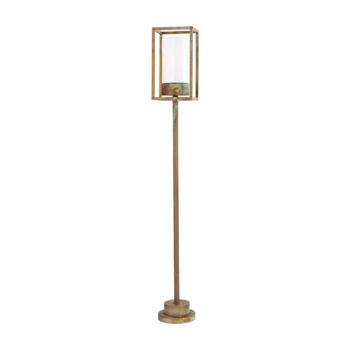 Borne Lumineuse Cubic 3371 Laiton Ancien/Opale