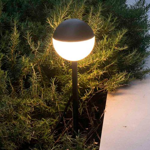 Borne Lumineuse Led Piccola Avec Piquet En Noir