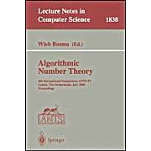 Algorithmic Number Theory   de Wieb Bosma  Format Broch 