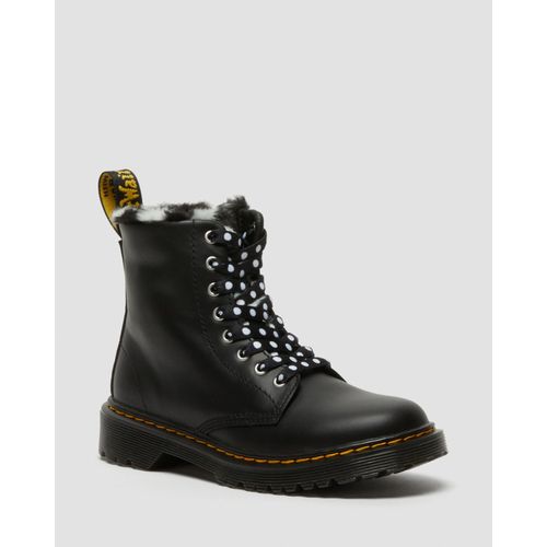 Bottes 1460 Serena Doubles De Fourrure Synthtique Enfants En Noir, Blanc - 29