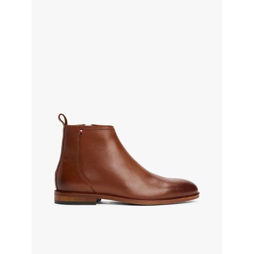 Bottes Chelsea En Cuir Zippes Hilfiger Thunit Lth Zip Chelsea/Dark Brown - 46