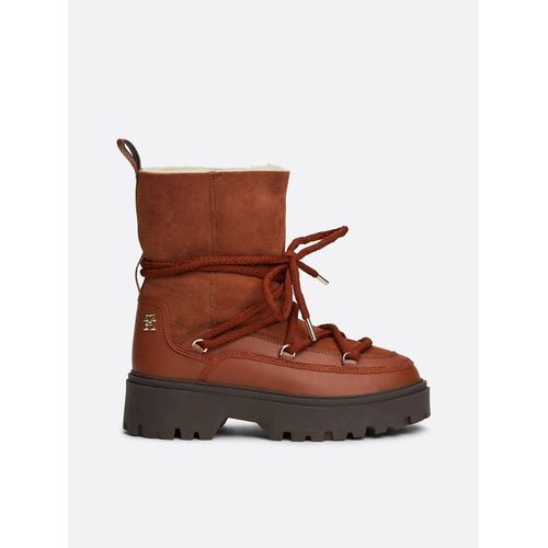 Bottes De Neige En Shearling  Lacets Real Shearling Lace-Up Snowboot/Cognac Brown - 38