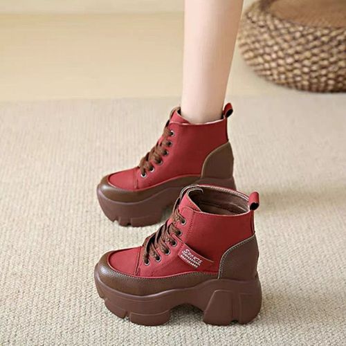 Bottes Rtro  Talons Hauts Pour Femmes,L'offre Elles Optiques,Correspondance Des Couleurs,Mode Rtro,Bottes Courtes,Biker,Bota,Pendants,Ocross - 36