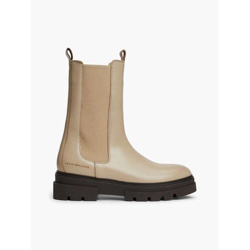 Bottines Chelsea Chunky En Cuir Crantes Monochromatic Chelsea Boot/Beige - 42