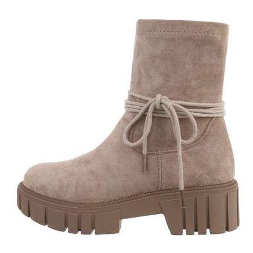 Bottines Classiques Femme - Daim Kaki Taille 38 (De1127s)