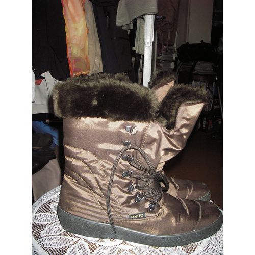 Bottines D'hiver De Marque Pantex ( Vega Zbm ,Made In Italy ) ,De Couleur Marron ,Taille 41 ,Intrieur Entirement Fourre ,Extrieur 100% Polyester ( Dperlant ),Semelles Caoutchouc