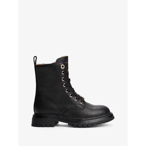 Bottines En Cuir  Lacets Lace-Up Bootie/Black - 35