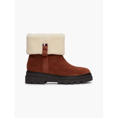 Bottines En Daim Fourres  Bords Retrousss Faux Fur Suede Roll-Down Boot/Cognac Brown - 38