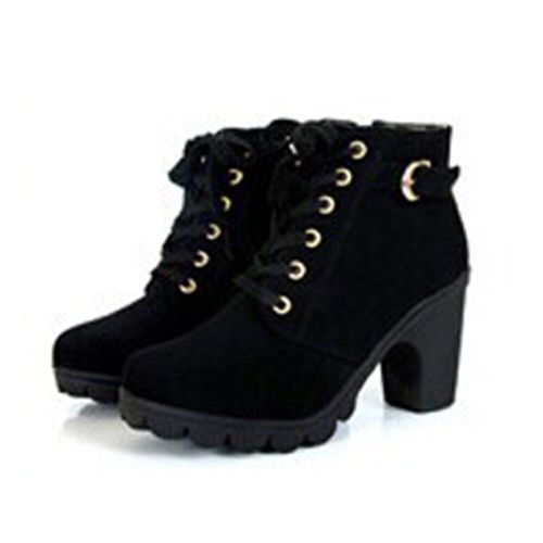 Bottines En Fourrure paisse Pour Femme, Chaussures D'hiver  Talons Hauts, Semelle En Caoutchouc, Bottines De Neige, Nouvelle Collection